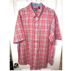 Plaid Button-front shirt, 3XLT